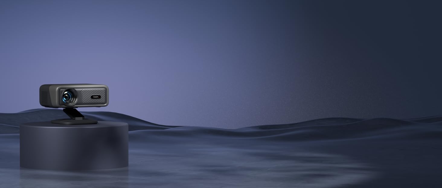 Проектор VISSPL A-28000L 4K з автофокусом та корекцією трапецеїдальних спотворень, 28000 Люмен, WiFi6, Bluetooth, Dolby Audio, Netflix, для домашнього кінотеатру та на відкритому повітрі