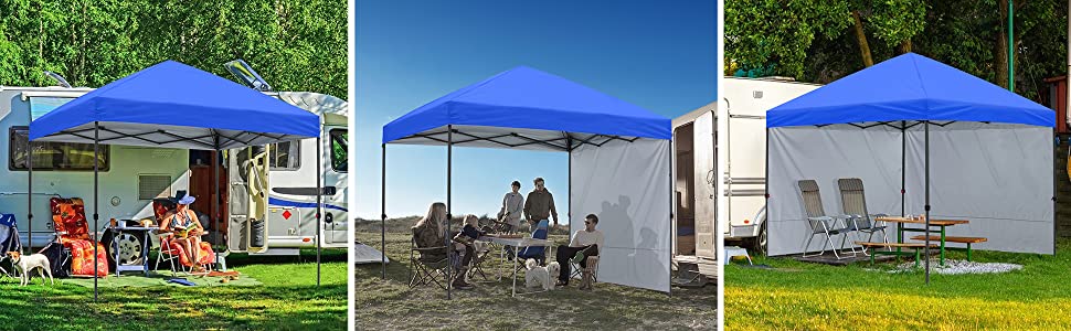 Намет ABCCANOPY Outdoor Easy Pop Up з 2 сонцезахисними стінами 6X6 синій