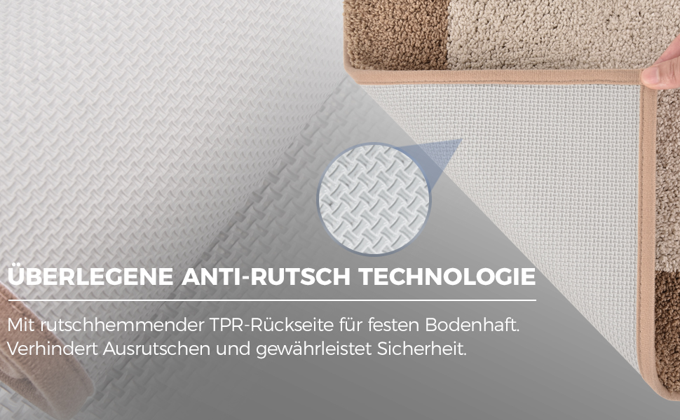 Килимок для ванної кімнати, неслизький, миючий, 76 x 150 см (Бежевий)