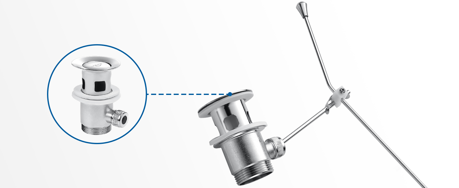 Змішувач для ванної кімнати Auralum з витяжною штангою, однорідний змішувач для раковини з комплектом зливу, хром. Змішувач для раковини, змішувач для ванної кімнати, одноручний змішувач, змішувач для раковини для ванної кімнати