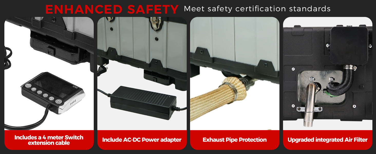 8kW Дизельна Грілка для ЛКВ та Транспортерів Tb10 з Bluetooth, Автоматичний Старт/Стоп та 6L Паливний Бак