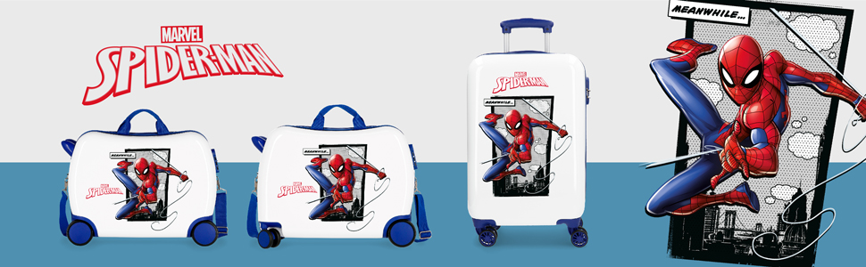 Дитяча валіза Marvel Spiderman синя 50x38x20см ABS Lock 34L 2.3кг 4 колеса ручна поклажа