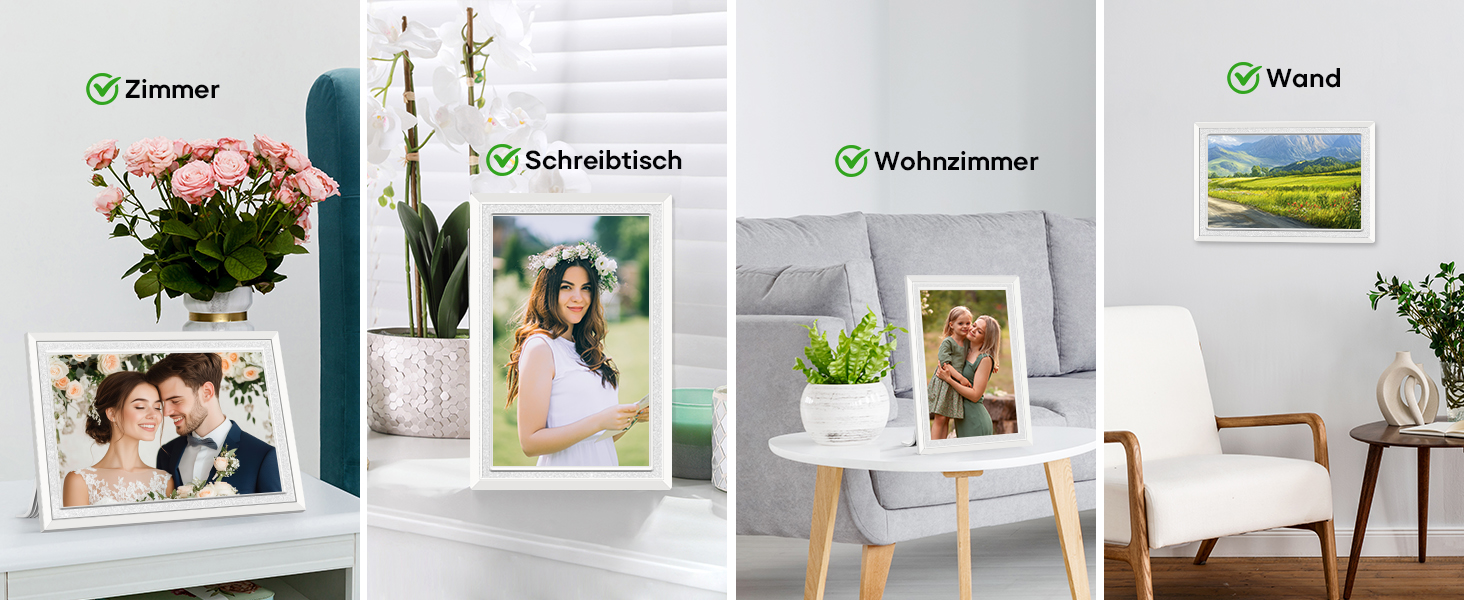 Frameo: Цифровий фоторамка 10.1 дюйма, HD 1280*800 IPS, сенсорний екран, 32GB, автоповорот, Frameo App