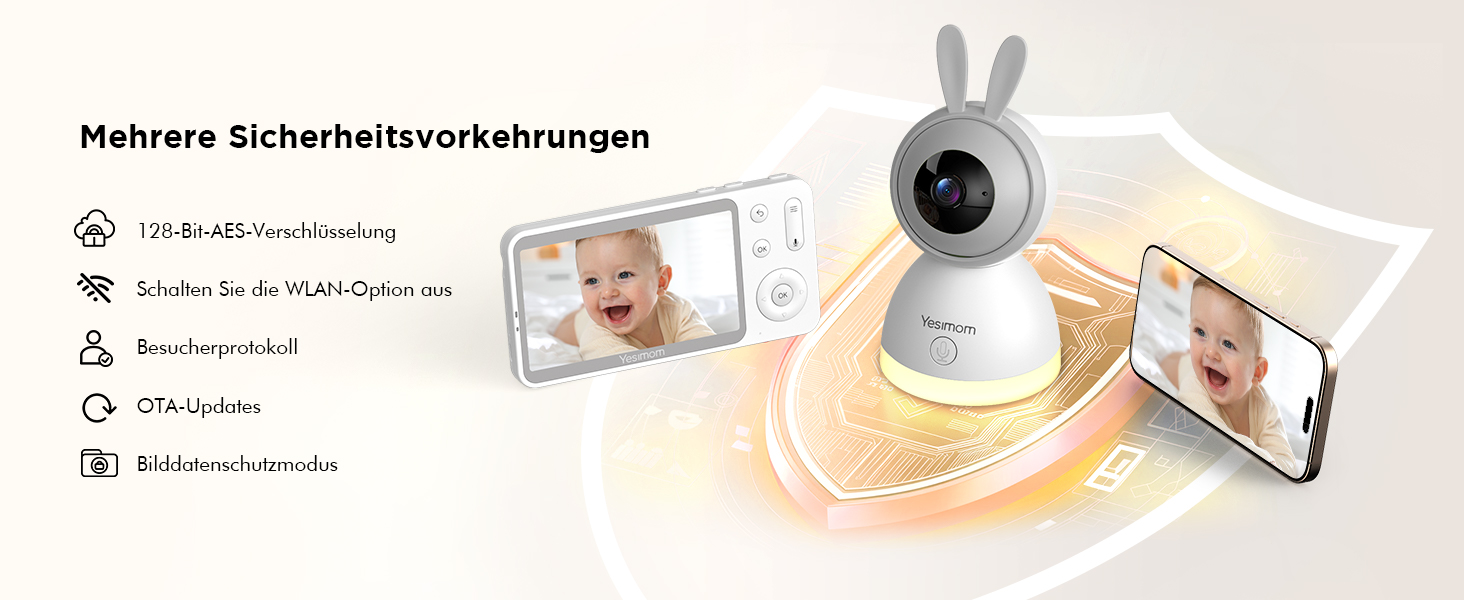 Відеоняня з камерою 1080P HD PTZ 360° та Wi-Fi: монітор для немовлят з додатком, нічним баченням, 4x Zoom, детекцією руху/звуку, двостороннім аудіо, автотрекінгом та сповіщеннями