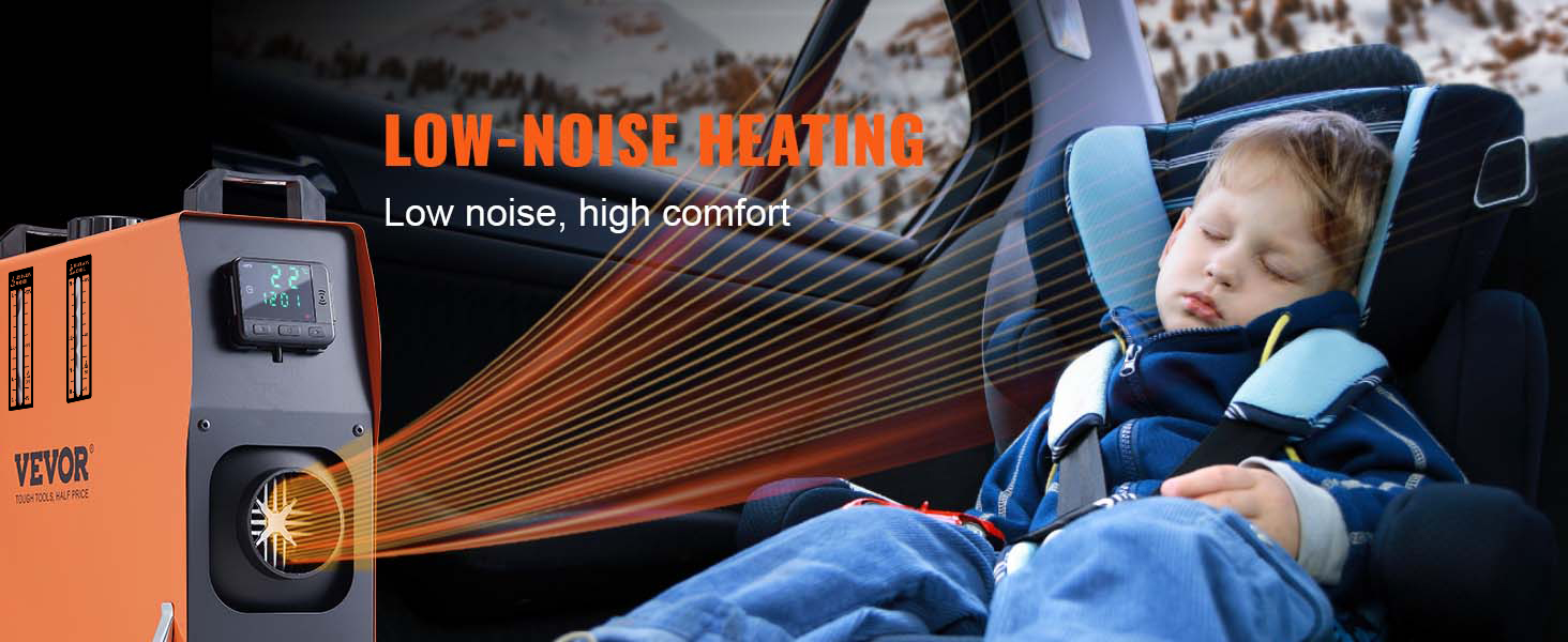Автономний дизельний опалювач VEVOR 12V 5kW з LCD-дисплеєм та пультом дистанційного керування - дизельний опалювач повітряного типу
