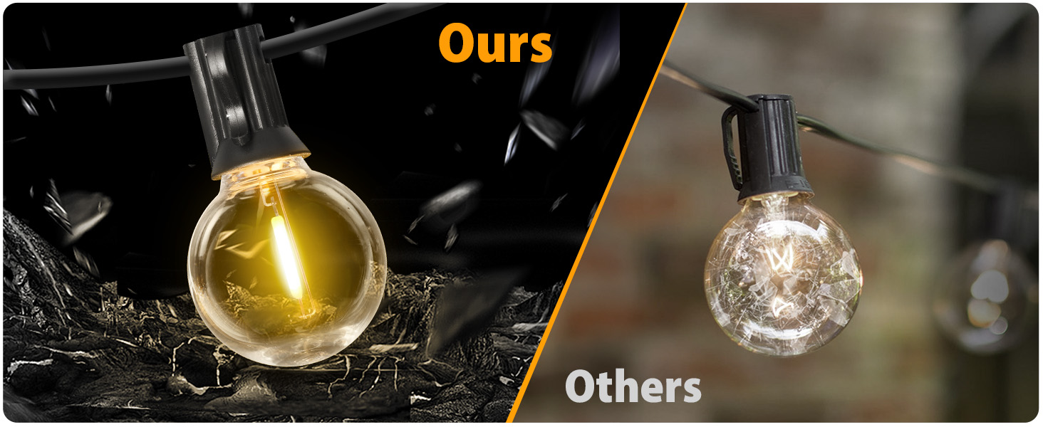 LED гірлянда для вулиці на батарейці з таймером, 9 метрів, 12 лампочок ST64, USB зарядка, 5000mAh, для декорування: сади, тераси, вікна, вечірки, весілля