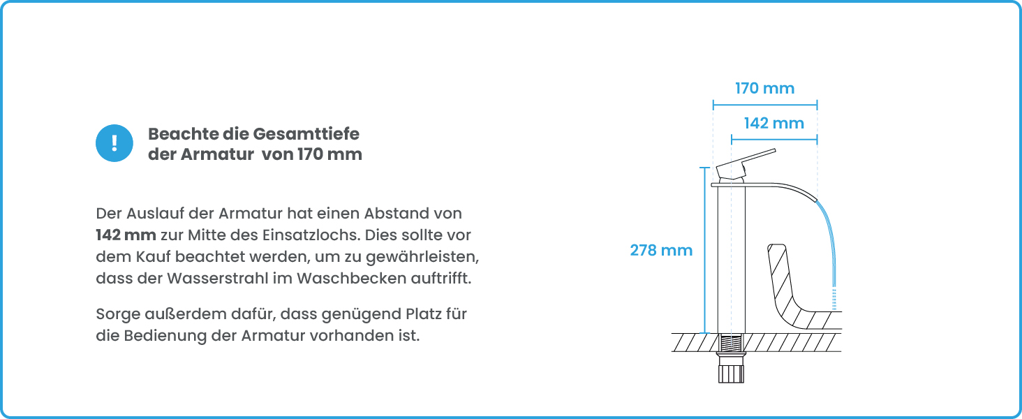 Змішувач для ванної кімнати Bächlein Tamina з водоспадом, однорідний, з довговічною керамічною картридж, комплект для монтажу, хром (висока якість)