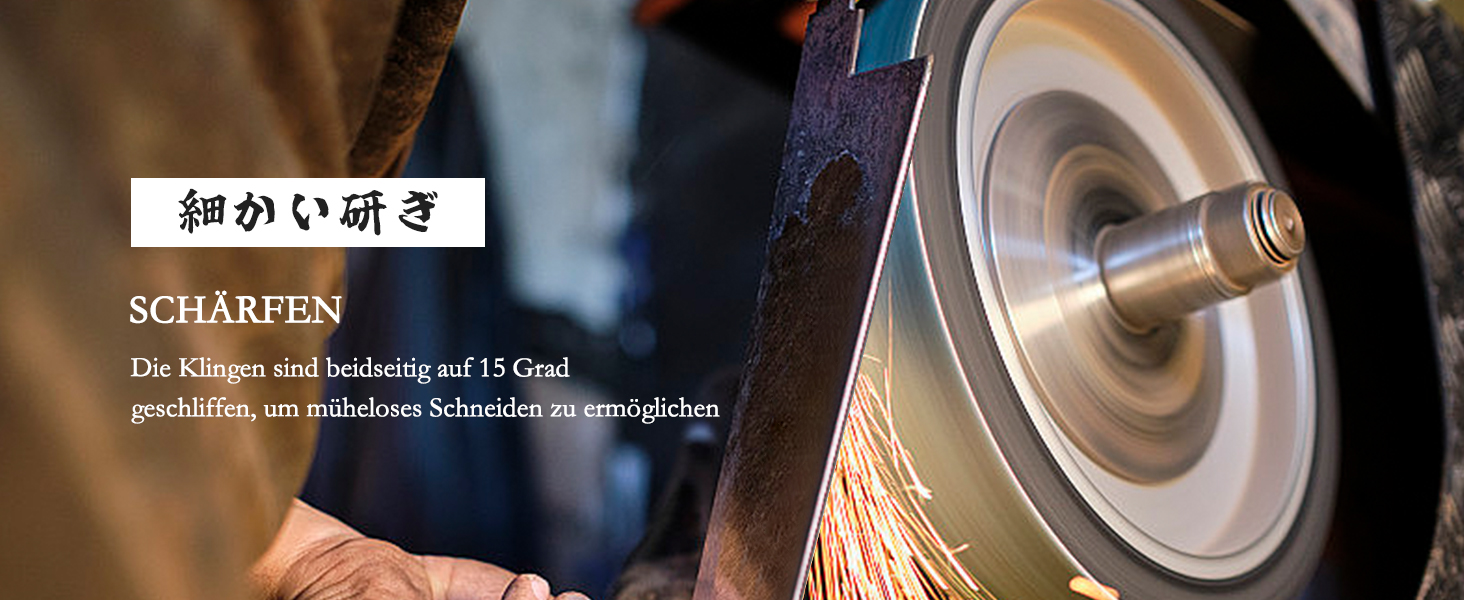 Набір кухонних ножів SHAN ZU Venus: професійний кухонний ніж з дамаської сталі (33 шари) та мідною ручкою, 20 см. (18 см Nakiri)