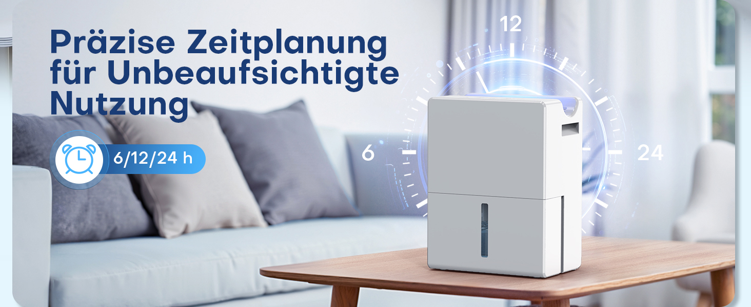 Електричний осушувач повітря 2700 мл для дому, потужний та тихий, 800 мл/день, для кімнат до 20 м², нічний режим, таймер, автоматичне відтавання