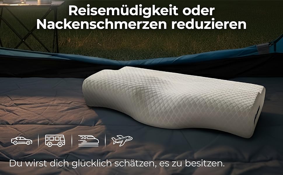 Подушка для сну на боці з ефектом пам'яті Memory Foam - ортопедична подушка для підтримки шиї, біла