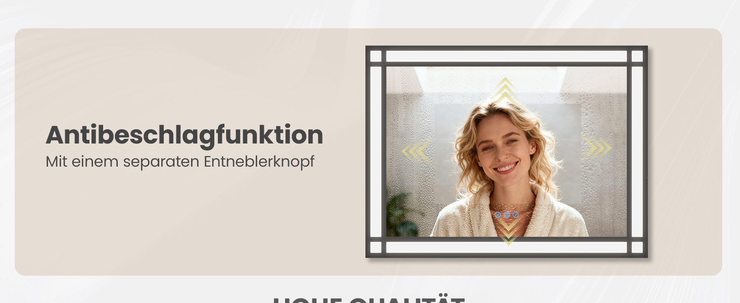 Дзеркало для ванної кімнати AQUABATOS LED з підсвічуванням 50x70 см, імітація вікна, сенсорне регулювання, регулювання яскравості, холодний білий, протизапотівання, чорний алюмінієвий каркас, декор у індустріальному стилі