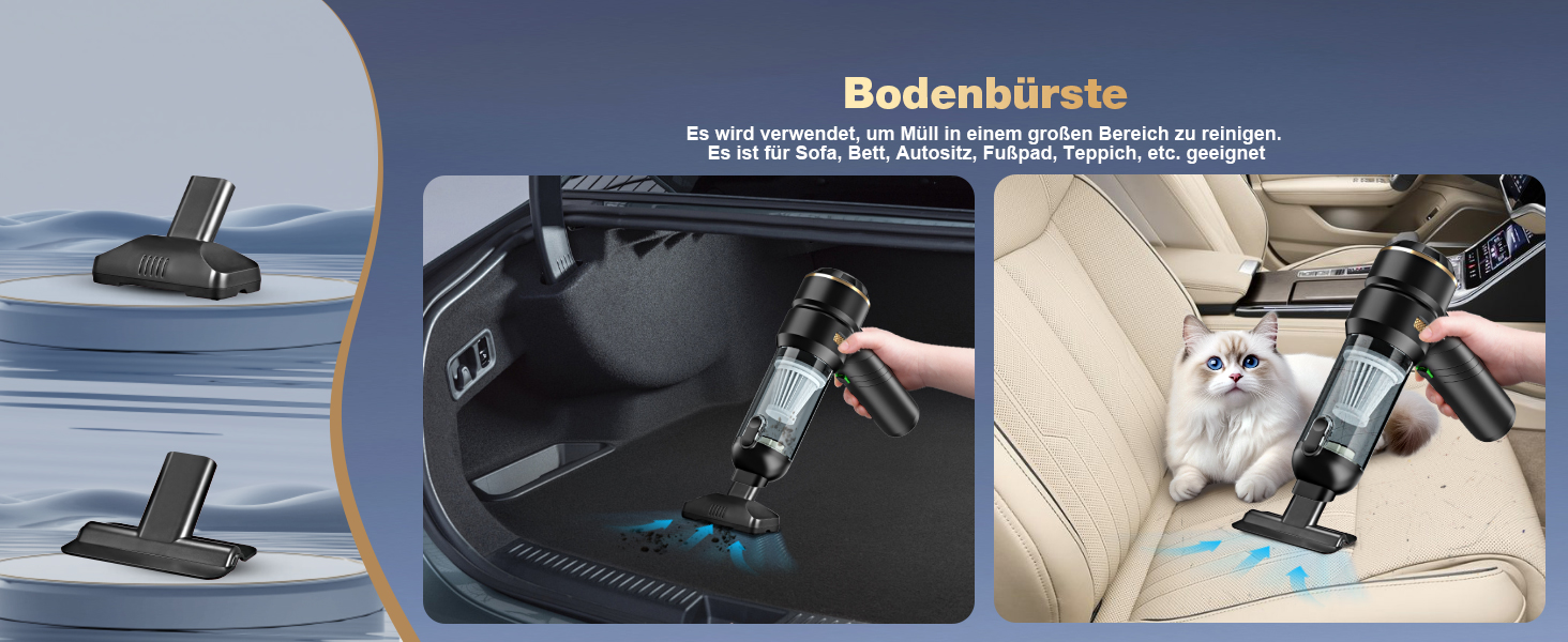 Акумуляторний ручний пилосос 4-в-1 для авто та дому, потужність 28000Па, бездротовий пилосос для прибирання шерсті тварин, кухні та офісу