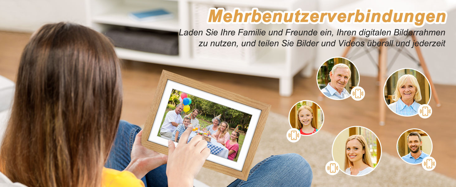 Цифровий фоторамка з дерева, Wi-Fi, 32GB, 10.1