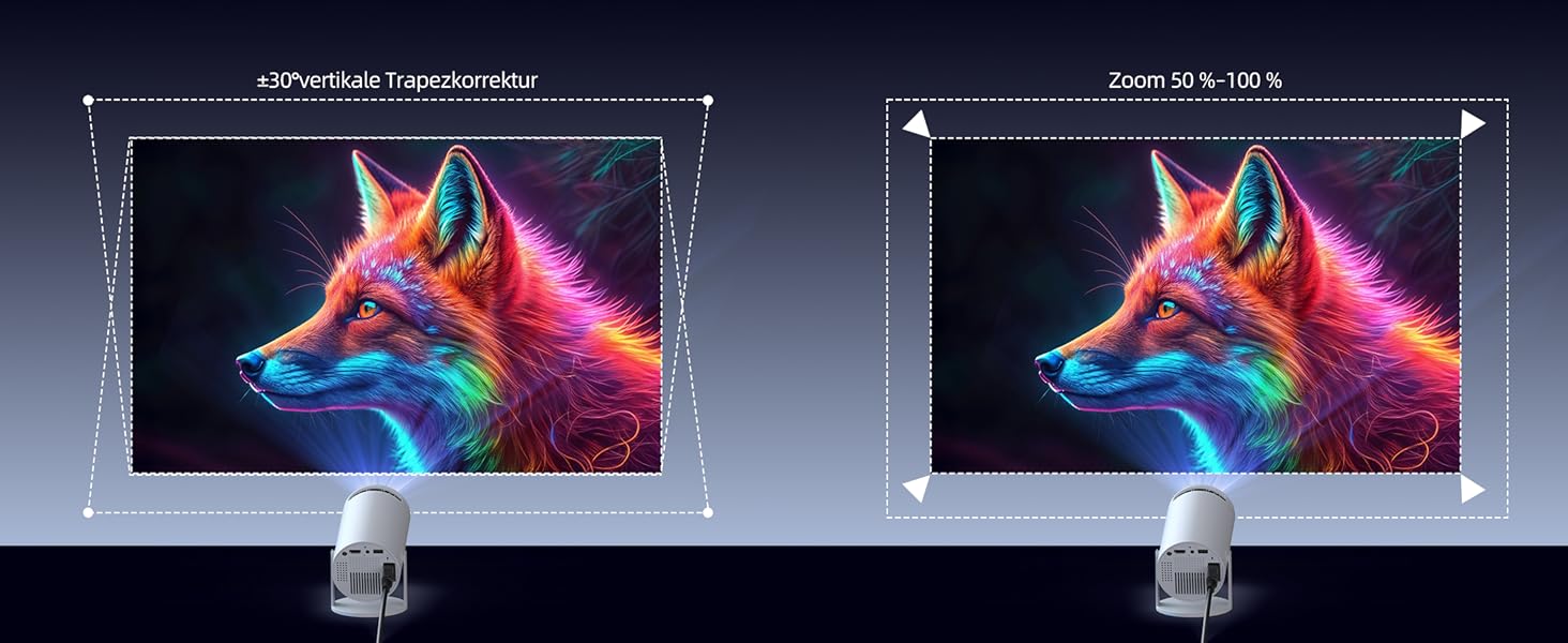 Портативний проєктор Mini Beamer 4K з WiFi6, Bluetooth 5.0 та Android 11.0. Підтримка HDMI, USB, Laptop для домашнього кінотеатру. Автоматичне вирівнювання зображення