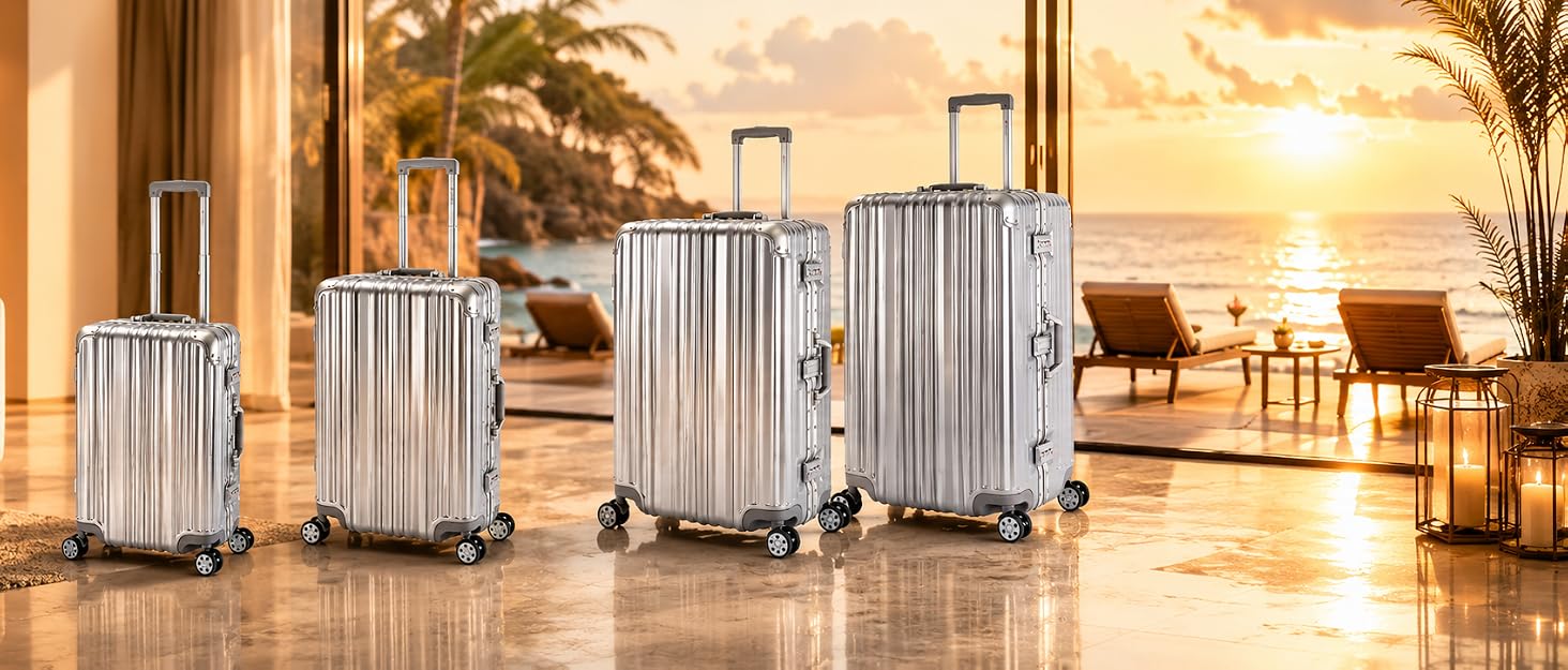 Набір валіз Travelhouse Bari Premium (6 предметів), ABS пластик, з TSA-замком та колесами 360°, включаючи дорожню сумку та косметичку, винно-червоний