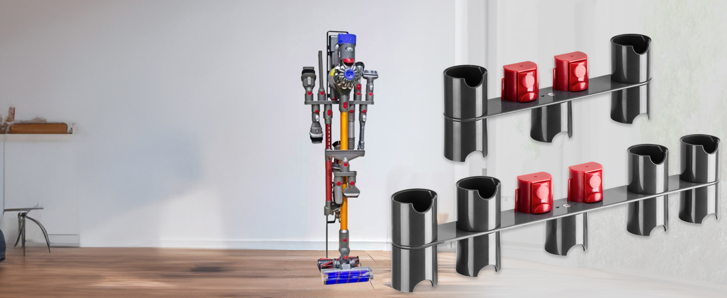 Зарядна станція для пилососа RICOO для Dyson V6-V11, кронштейн SH502, 29x22x127 см, чорний