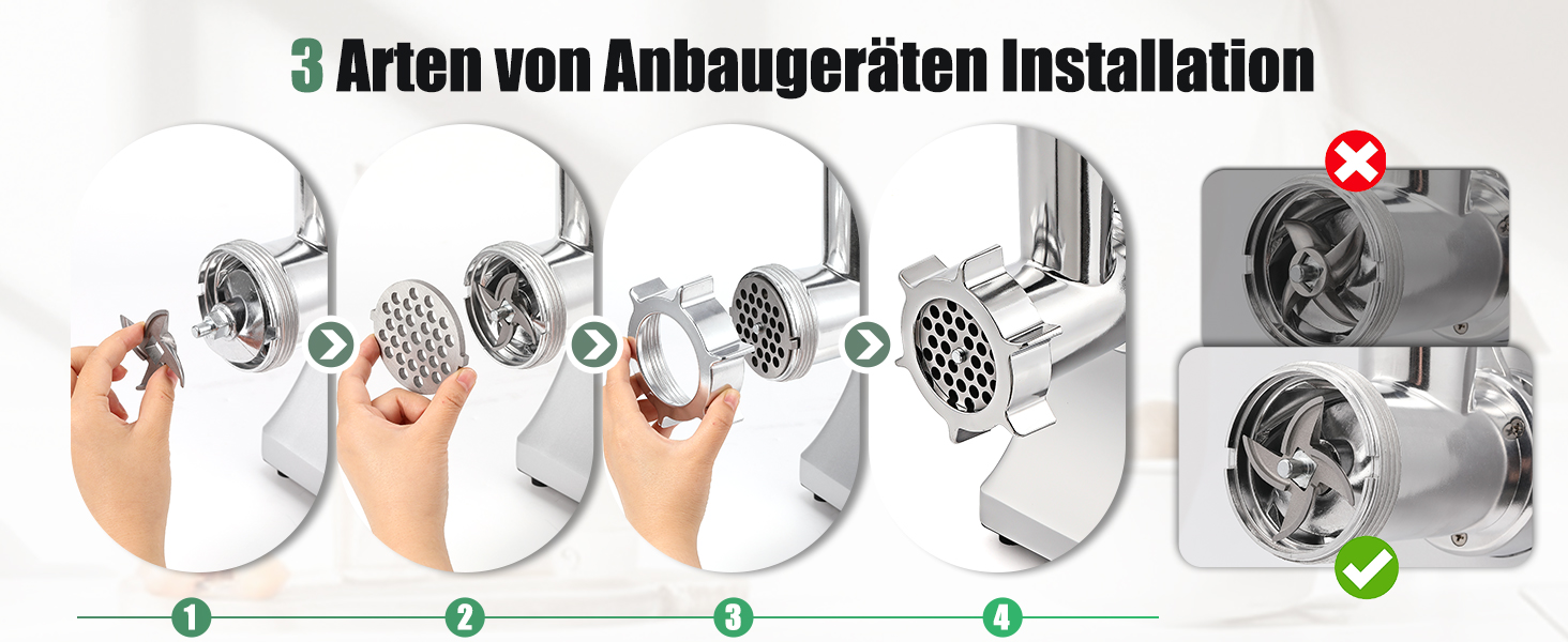 Електрична м'ясоподрібнювач Huanyu 2800W з насадкою для ковбас - багатофункціональна кухонна машина для дому та професійного використання