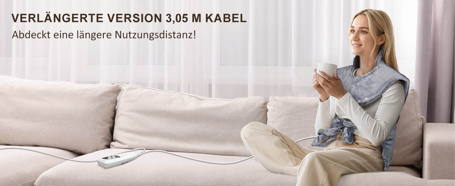 Грілка для спини, шиї та плечей NALONE, 63x100 см, 6 температурних режимів, таймер, фланель, пральна