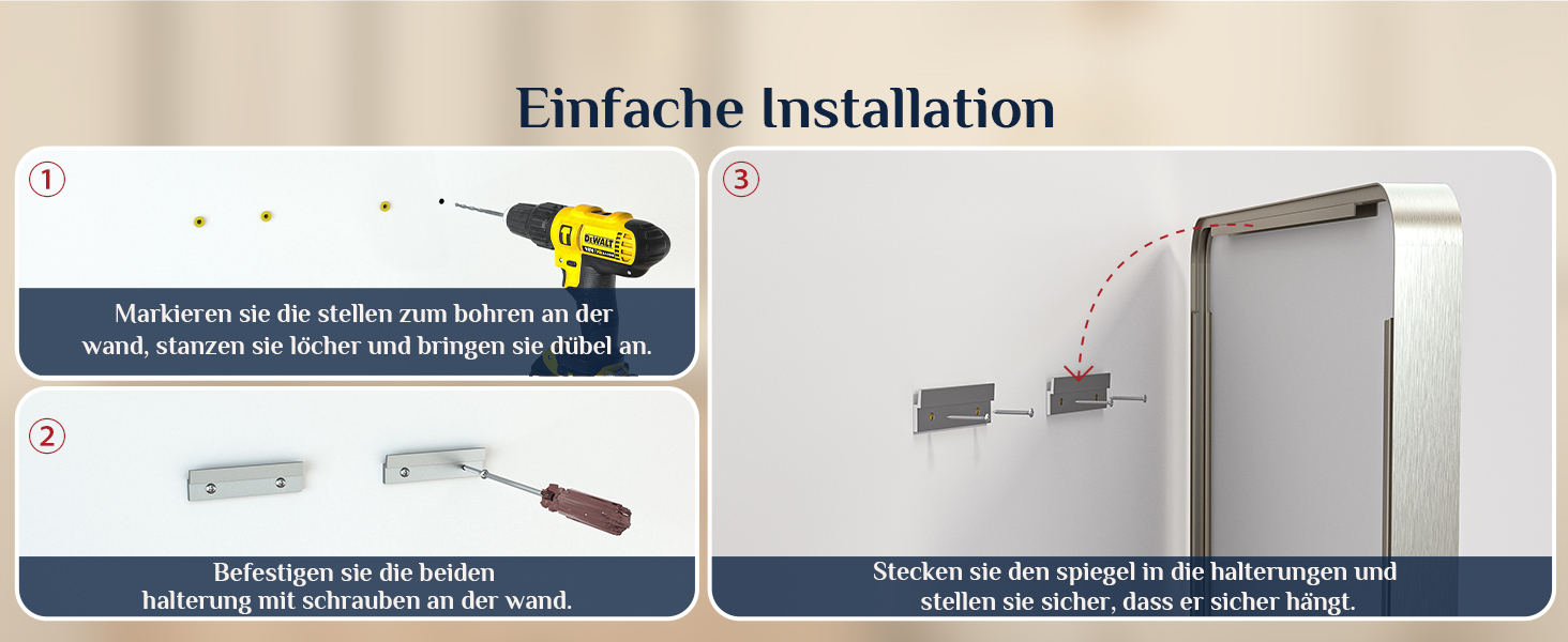 Дзеркало на стіну Keonjinn Wand Spiegel 40x50 см з металевим каркасом, прямокутне. Підходить для ванної кімнати, вітальні, спальні, коридору.