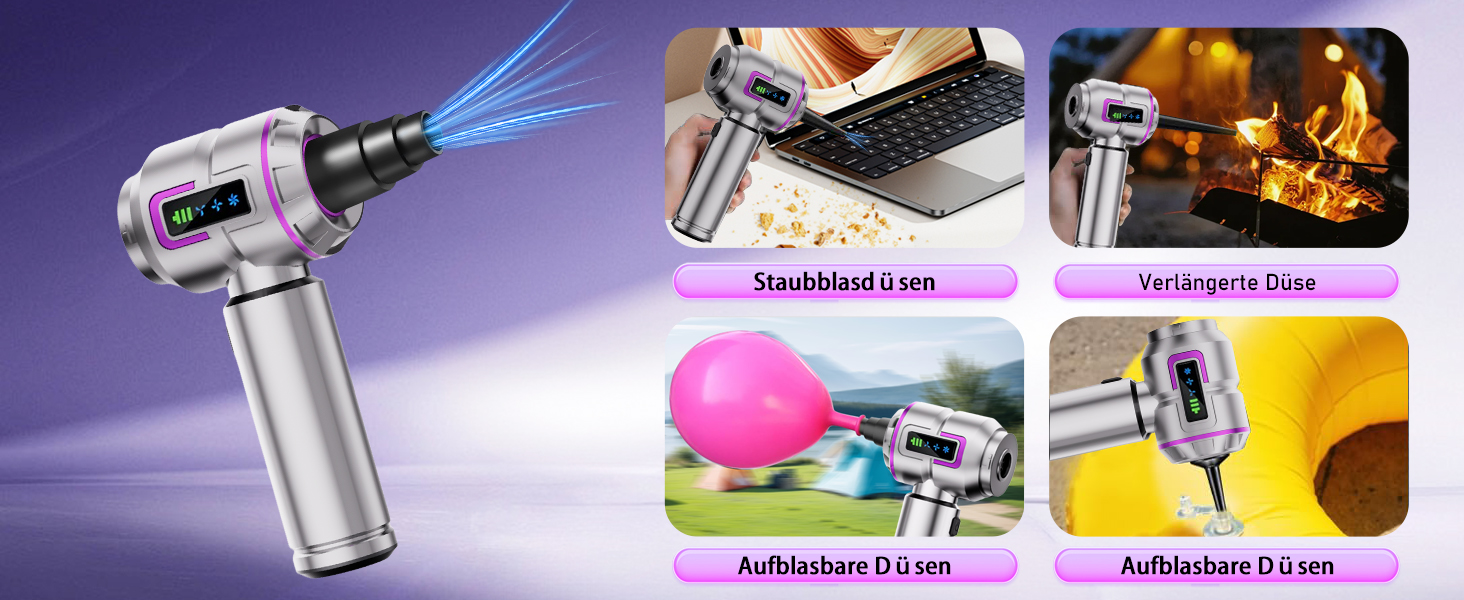 Акумуляторний ручний автомобільний пилосос бездротовий 27000Па, потужний міні-пилосос та електричний обдувач для авто, дому, кухні та ПК