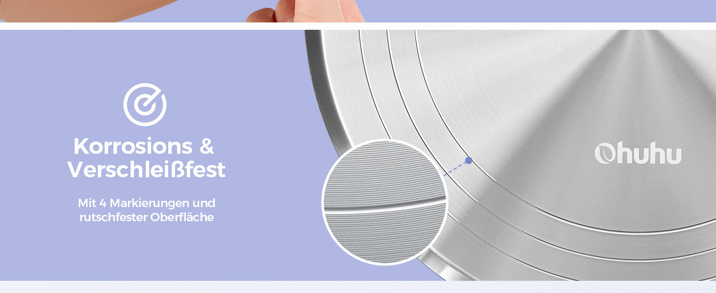 Ohuhu Поворотна підставка для тортів 30 см, алюмінієвий сплав, для декорування тортів (срібна)