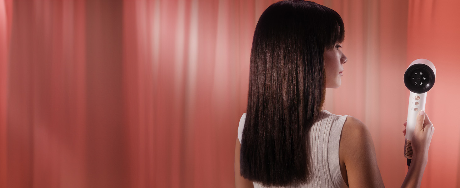 Фен Cecotec DryGlam Waves Champagne з безщітковим мотором та Plasmatechnologie, 1600W, 110000RPM, 4 насадки, Coanda-ефект, цифрова панель, інтелектуальне регулювання температури, функція пам'яті