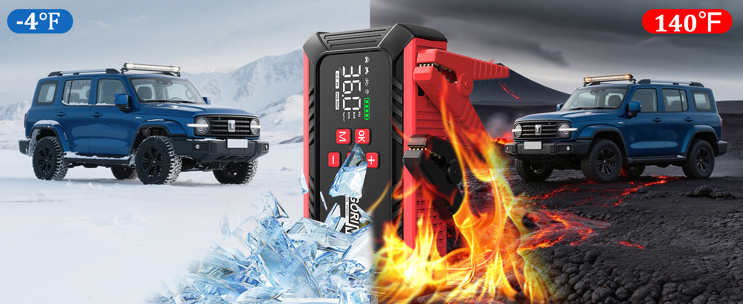 Powerbank для автомобіля з компресором 150 PSI, 7000A, 12V, 8L/10L (бензин/дизель), LED-ліхтарик