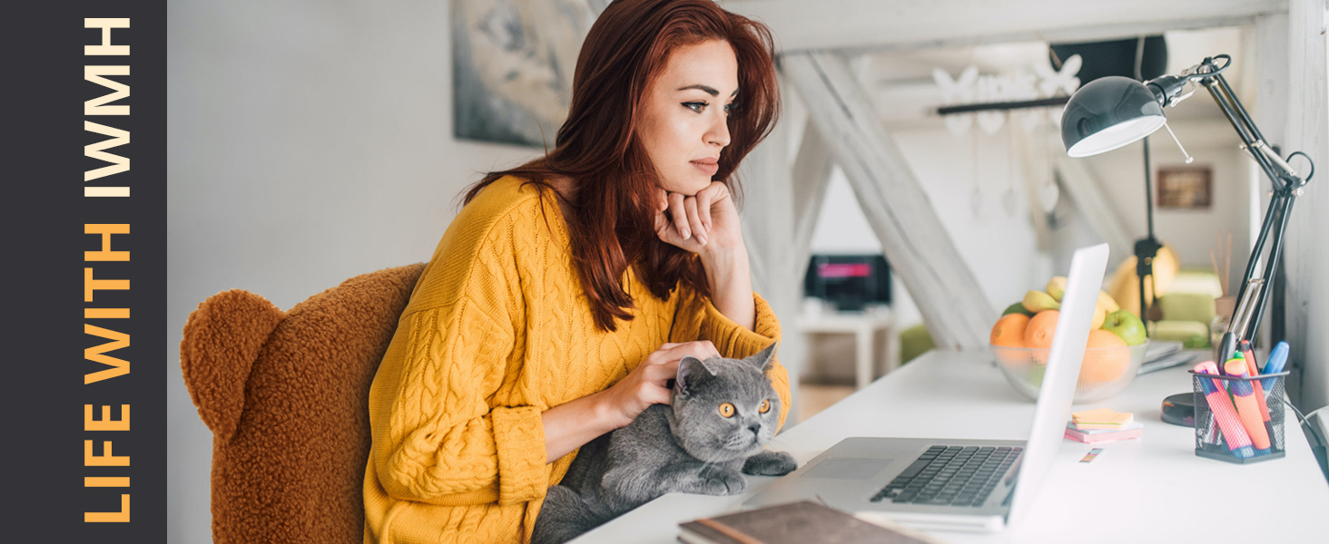 Офісний стілець IWMH без підлокітників, регульована висота, поворотний, на колесах, з тканинним сидінням, ергономічний, крісло для читання з широким сидінням для посадки в положенні 