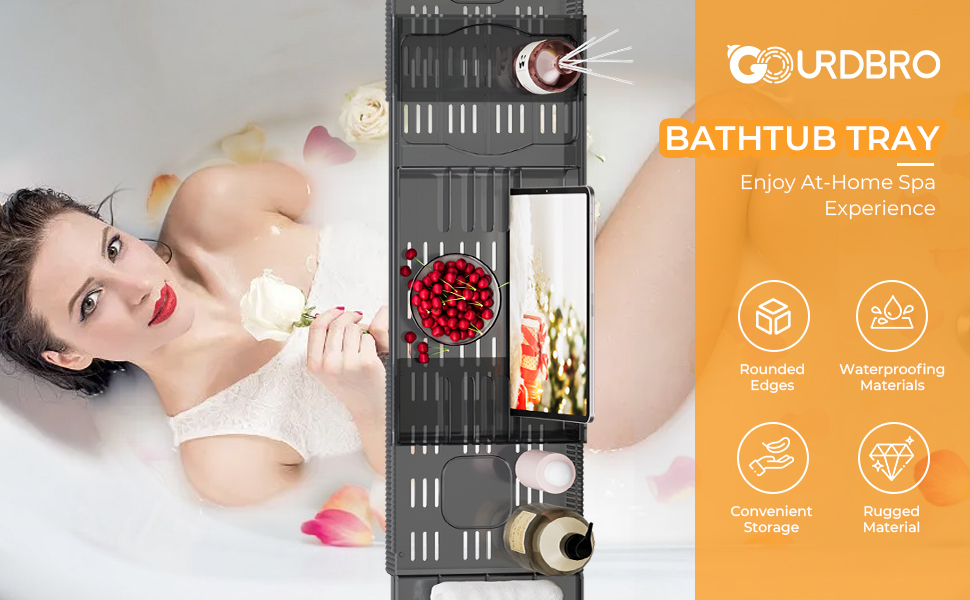 Підставка для ванни чорна, висувна, з полицею для книг, водонепроникна, аксесуари для ванної кімнати