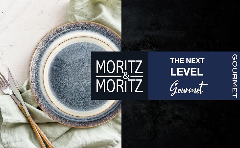 Набір посуду Moritz & Moritz TARENTO 48 предметів (сірий) для 12 осіб - Елегантний набір тарілок з високоякісної кераміки (12 великих, 12 десертних, 12 супових тарілок, 12 чашок)