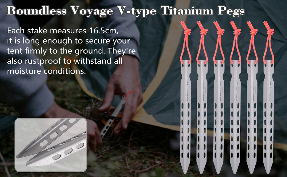 Титанові кілочки iBasingo, надлегкі цвяхи для наметів, кілки для кемпінгу, переносні кілочки для наметів, кілки для наметів, 6/8/12 шт., TI4008P (8 шт. - Ti4008P)