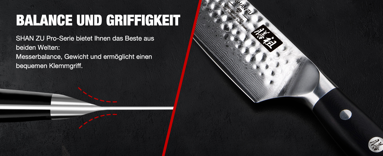 Ніж кухарський SHAN ZU Damast Pro Series 20 см з 67 шарів дамаст сталі та ручкою G10