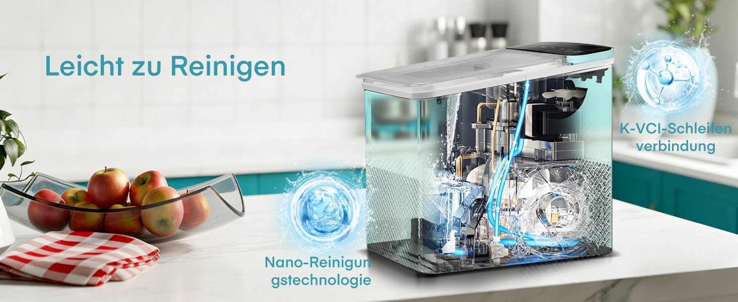 Машина для льоду Fohere портативна, самоочищення, 14 кг/24 год, зелена - для дому, бару, офісу, кемпінгу