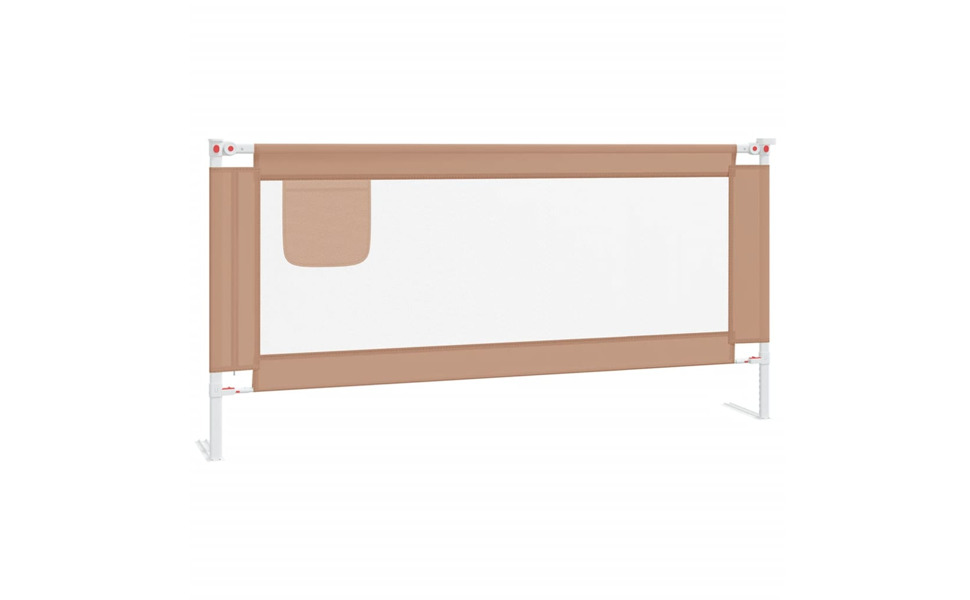 Бортик для ліжка дитячого vidaXL 200x25 см, бежевий (Taupe), захист від випадання, тканинний