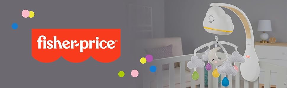 Нічник Fisher-Price CDN41-3-в-1 із заспокійливою музикою і білим шумом із зоряним освітленням, дитяче обладнання, від 0 місяців і старше (Cloud Mobile)