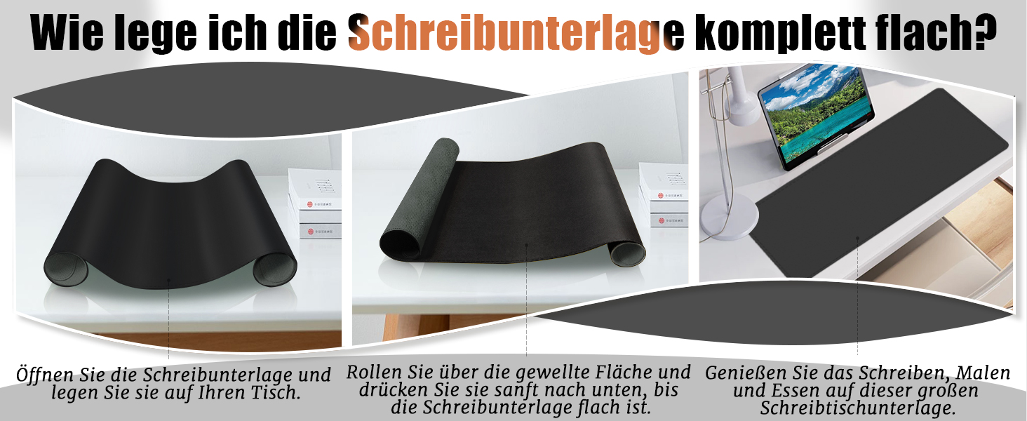 Двостороння шкіряна підкладка на стіл 120x60 см, водонепроникний захисний килимок для робочого столу з замшею (Чорний)