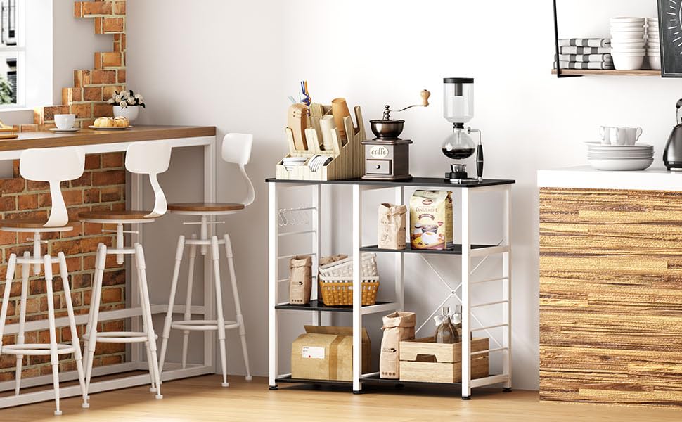 Стелаж кухонний SogesHome 90 x 40 x 83 см, SH-171-BK, чорний горіх