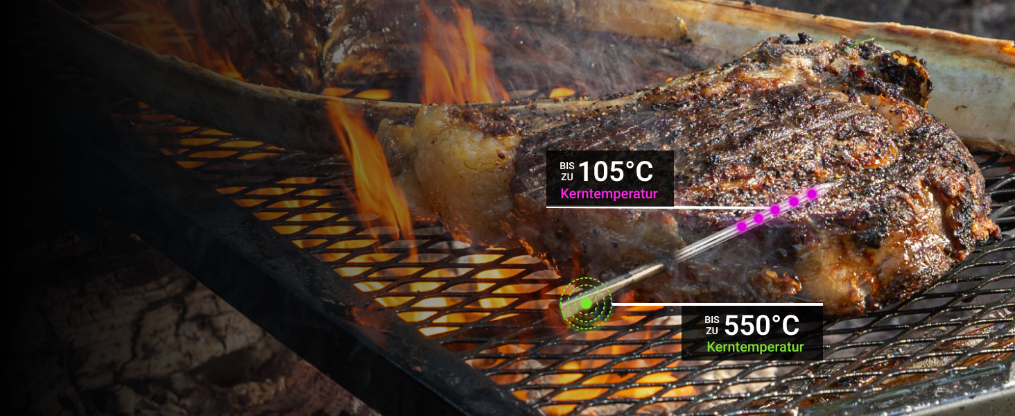 MEATER Pro XL – Розумний термометр для м'яса з Wi-Fi та 4 датчиками | BBQ, духовка, гриль, smoker, фритюрниця