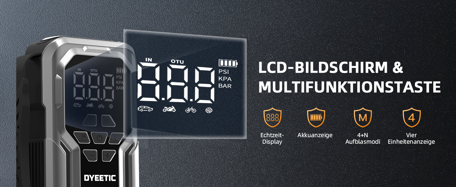 Powerbank Starthilfe 6000A з компресором 150PSI: портативний пусковий пристрій для авто та мото (бензин, дизель до 10.0L) з LED-ліхтариком QC3.0, срібний