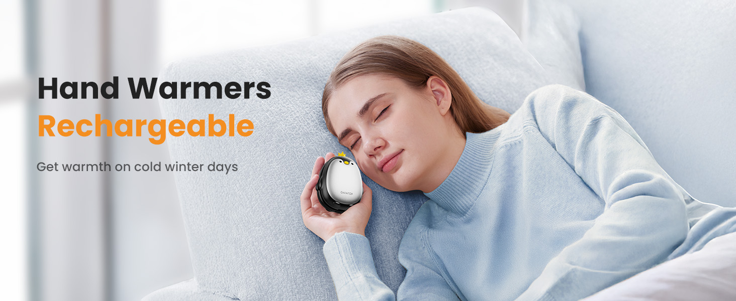 Електричні грілки для рук Gaiatop, 2 шт. з 3 режимами нагріву, магнітні, портативні, багаторазові. Ідеально для кемпінгу, піших прогулянок, полювання. Чудовий подарунок для жінок та чоловіків. Чорний колір.