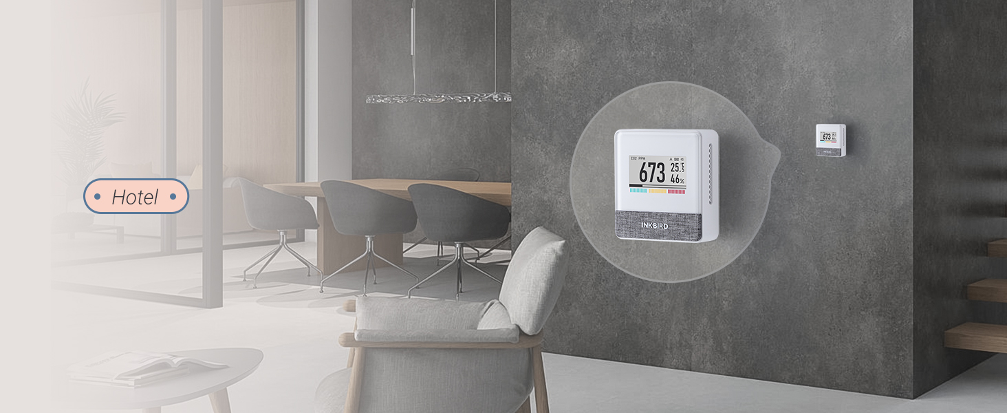 Вимірювач якості повітря Inkbird IAM-T1: CO2, температура, вологість, тиск. Електронний екран, 4 роки роботи від батареї, для дому та офісу