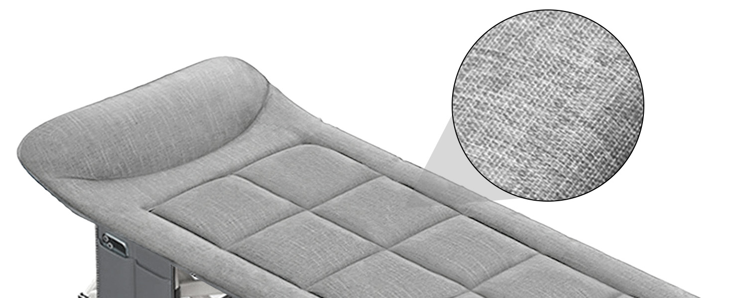 Розкладне кемпінгове ліжко CALIYO, польове ліжко для гостей до 200 кг, 190 x 68 x 40 см, з сумкою для зберігання, світло-сіре