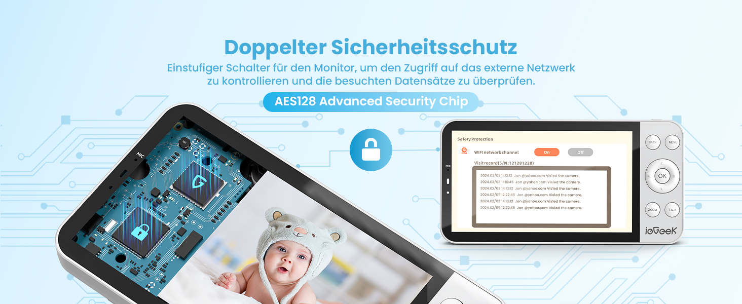 Відеоняня ieGeek з камерою 2.5K/4MP, 5.5