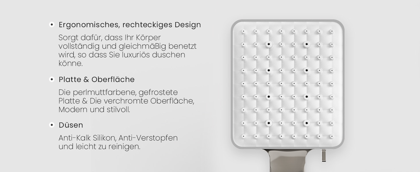 Насадка для душу Newentor з 6 режимами, велика, економна, високого тиску, золота (без шланга)