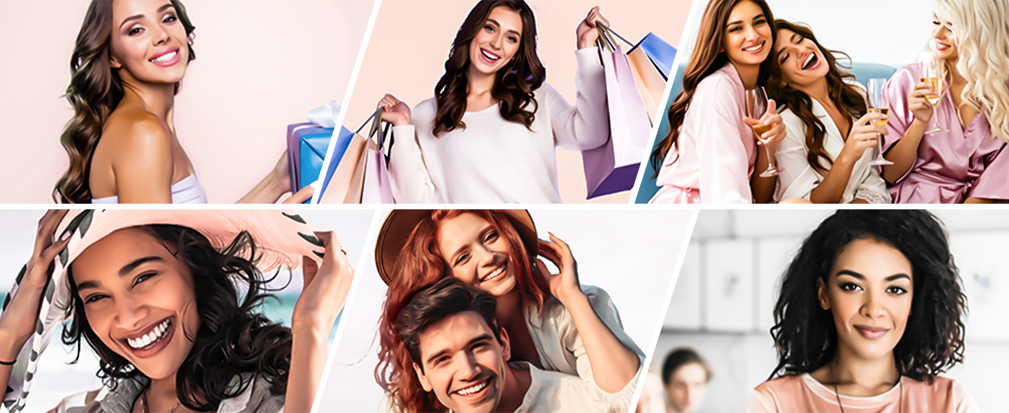 BESTOPE Набір для завивки волосся 5 в 1 з керамічним нагрівом, різні насадки для великих та маленьких локонів, 9-32 мм, швидкий нагрів, 2 температурні режими для довгого та короткого волосся (Золотий)