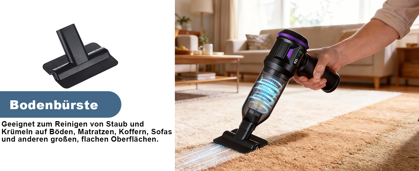 Акумуляторний ручний пилосмок Citybee 4 в 1, бездротовий міні-пилосмок для авто та дому, 25000Па, безщітковий двигун, 3 режими потужності, для шерсті тварин (Фіолетовий)