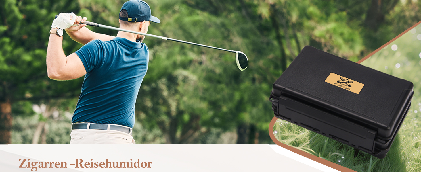 Портативний вологозберегаючий футляр для сигар на 5 сигар (50RG) з ножем, підставкою, гігрометром та зволожувачем, подарунковий набір для поціновувачів сигар (Чорний)