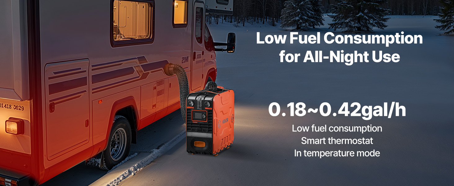 Дизельний опалювач VEVOR 8 кВт, 12/24 В, портативний з Bluetooth, пультом ДУ та LCD-дисплеєм, 5 л бак, для вантажівок та автодому