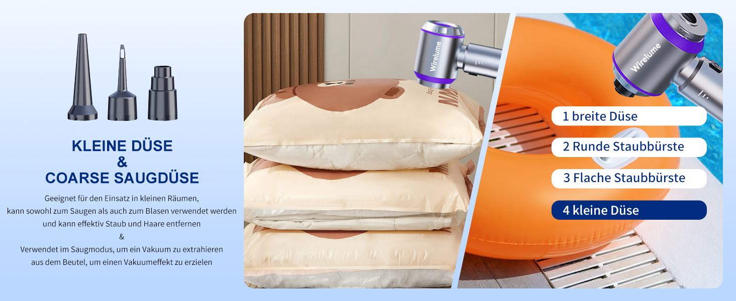 Акумуляторний ручний автомобільний пилосос 4 в 1, бездротовий міні-пилосос для авто з потужністю 22 000 Па, 3 режими всмоктування, портативний для шерсті тварин та салону авто, фіолетовий