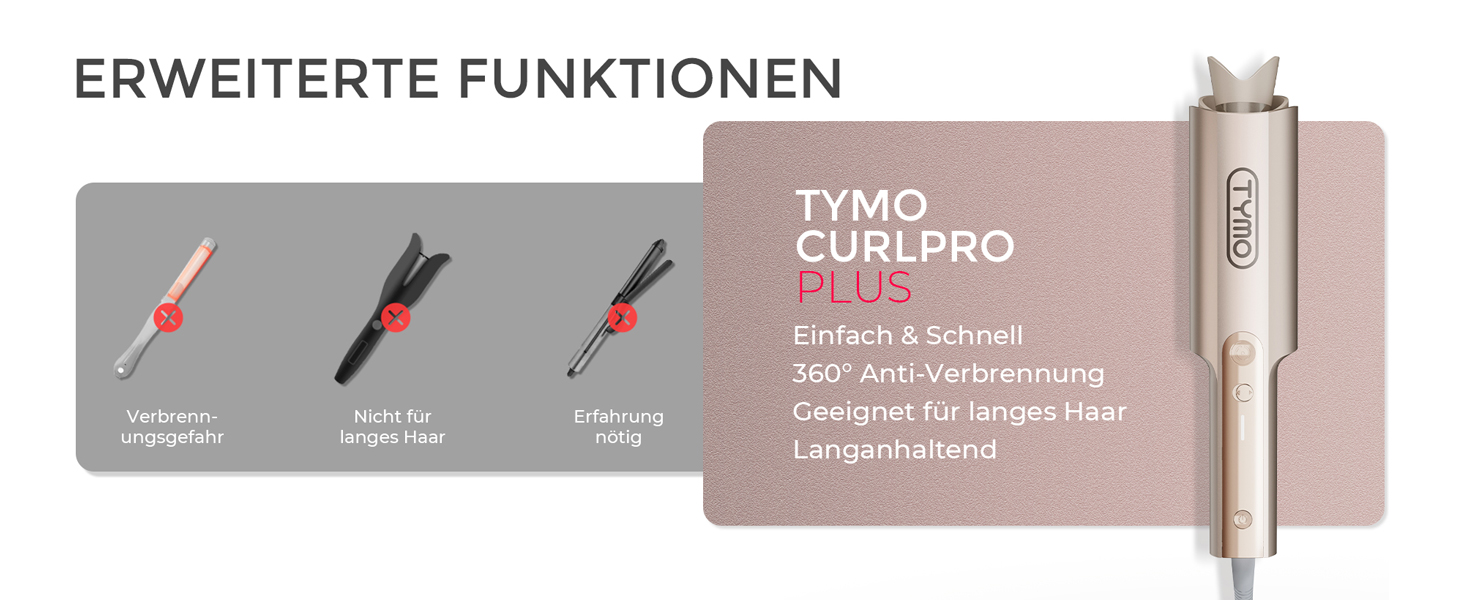 Автоматичний локшик TYMO Curlpro Plus 32 мм: великі локони, пляжні хвилі, анти-опік